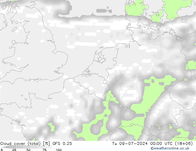 云 (总) GFS 0.25 星期二 09.07.2024 00 UTC