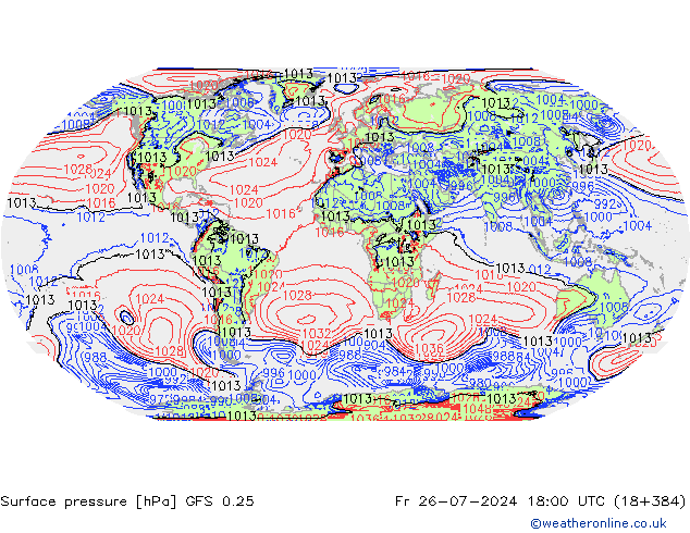 GFS 0.25: 星期五 26.07.2024 18 UTC