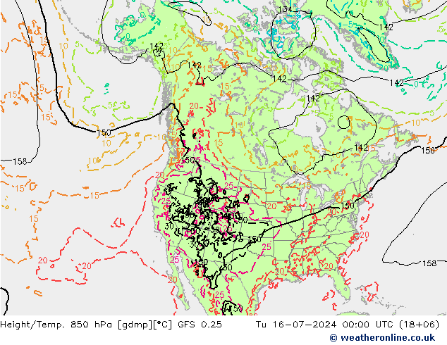 Z500/Rain (+SLP)/Z850 GFS 0.25 星期二 16.07.2024 00 UTC