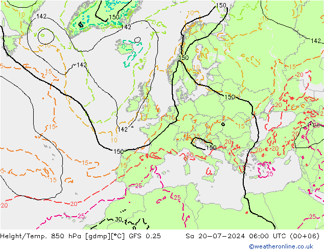 Z500/Rain (+SLP)/Z850 GFS 0.25 星期六 20.07.2024 06 UTC