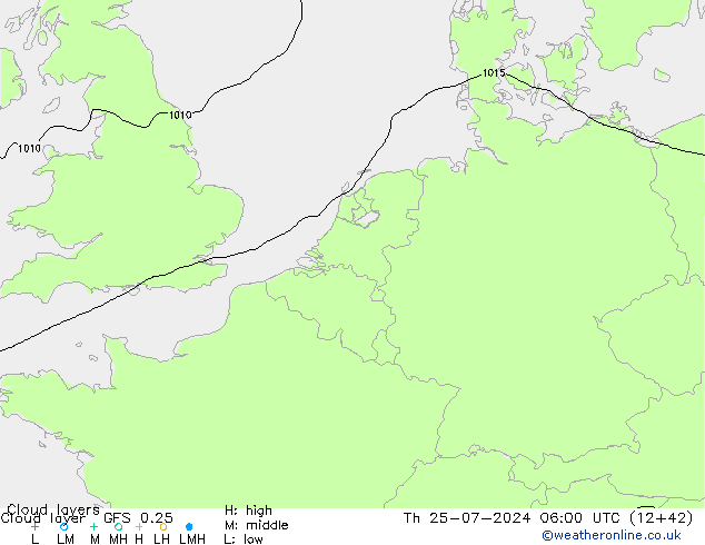 Wolkenlagen GFS 0.25 do 25.07.2024 06 UTC