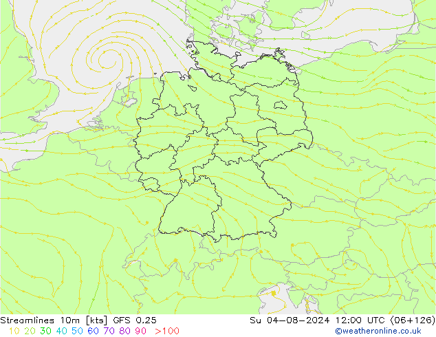 风 10m GFS 0.25 星期日 04.08.2024 12 UTC