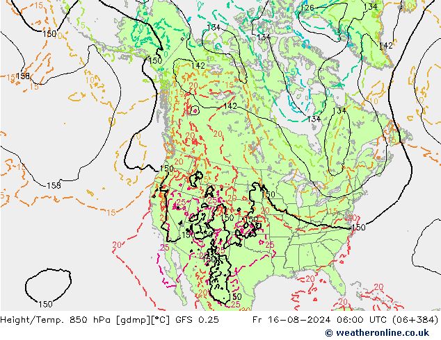 Z500/Rain (+SLP)/Z850 GFS 0.25 星期五 16.08.2024 06 UTC
