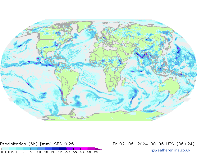 Z500/Rain (+SLP)/Z850 GFS 0.25 星期五 02.08.2024 06 UTC