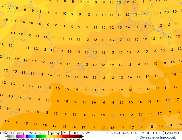 Z500/Regen(+SLP)/Z850 GFS 0.25 do 01.08.2024 18 UTC