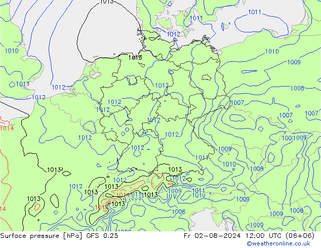 GFS 0.25: 星期五 02.08.2024 12 UTC