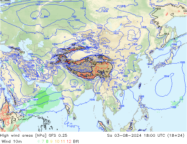 Windvelden GFS 0.25 za 03.08.2024 18 UTC