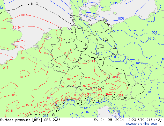 GFS 0.25: zo 04.08.2024 12 UTC