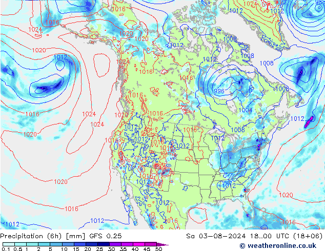 Z500/Regen(+SLP)/Z850 GFS 0.25 za 03.08.2024 00 UTC