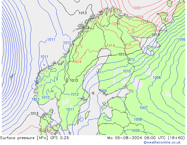 GFS 0.25: 星期一 05.08.2024 06 UTC