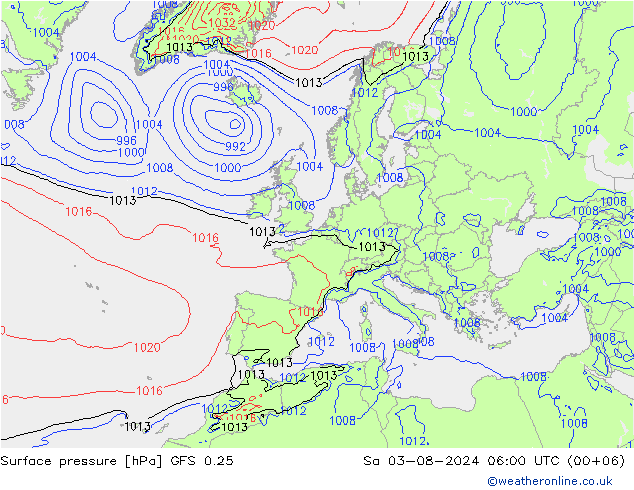 GFS 0.25: za 03.08.2024 06 UTC