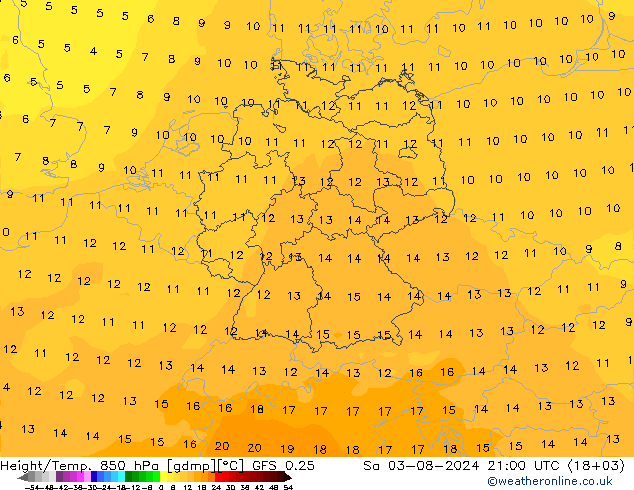 Z500/Rain (+SLP)/Z850 GFS 0.25 星期六 03.08.2024 21 UTC