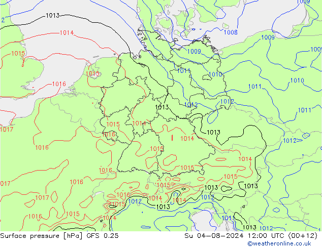 GFS 0.25: zo 04.08.2024 12 UTC