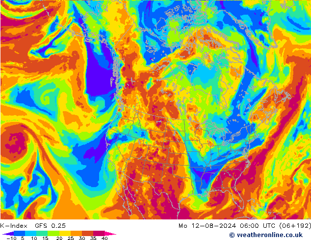 K-Index GFS 0.25 星期一 12.08.2024 06 UTC