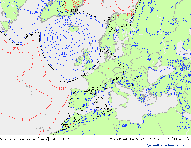 GFS 0.25: ma 05.08.2024 12 UTC