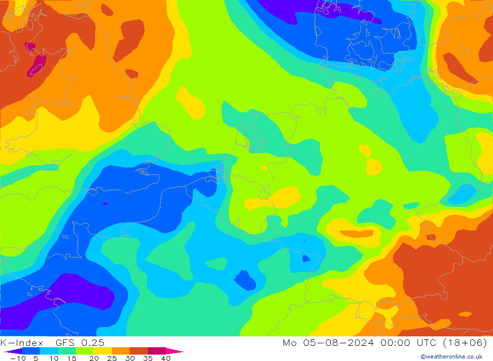 K-Index GFS 0.25 ma 05.08.2024 00 UTC