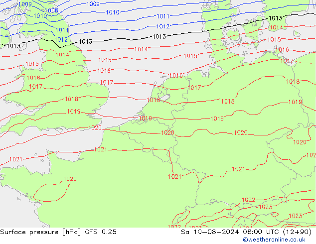 GFS 0.25: za 10.08.2024 06 UTC