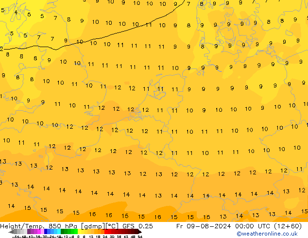 Z500/Regen(+SLP)/Z850 GFS 0.25 vr 09.08.2024 00 UTC