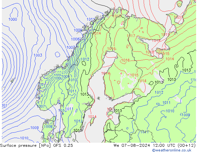 GFS 0.25: wo 07.08.2024 12 UTC