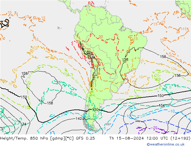 Z500/Regen(+SLP)/Z850 GFS 0.25 do 15.08.2024 12 UTC