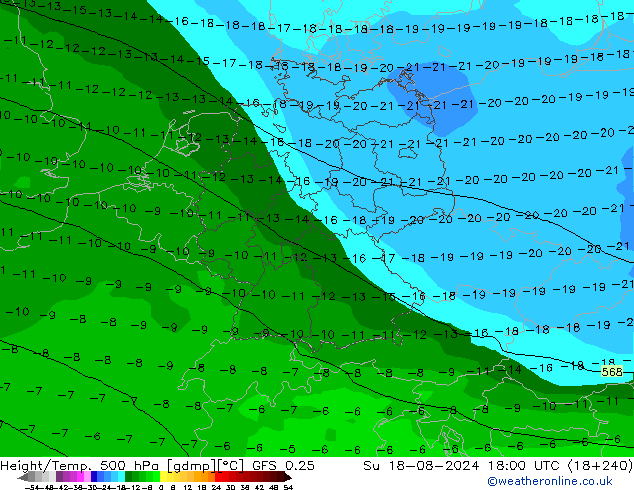 Z500/Rain (+SLP)/Z850 GFS 0.25 星期日 18.08.2024 18 UTC