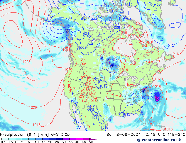 Z500/Rain (+SLP)/Z850 GFS 0.25 星期日 18.08.2024 18 UTC