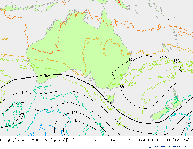 Z500/Regen(+SLP)/Z850 GFS 0.25 di 13.08.2024 00 UTC