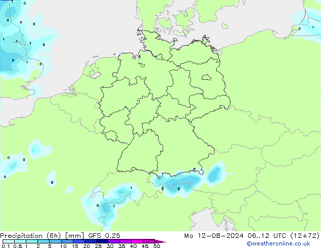 Z500/Regen(+SLP)/Z850 GFS 0.25 ma 12.08.2024 12 UTC