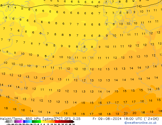 Z500/Regen(+SLP)/Z850 GFS 0.25 vr 09.08.2024 18 UTC