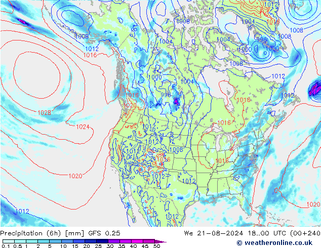 Z500/Rain (+SLP)/Z850 GFS 0.25 星期三 21.08.2024 00 UTC