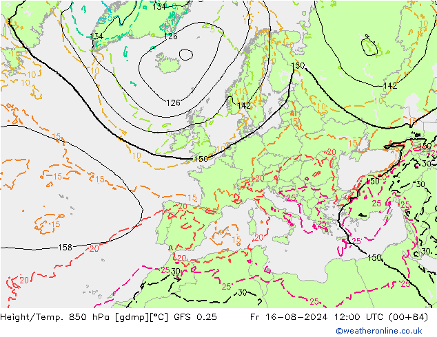 Z500/Regen(+SLP)/Z850 GFS 0.25 vr 16.08.2024 12 UTC