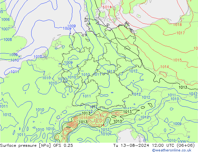 GFS 0.25: di 13.08.2024 12 UTC