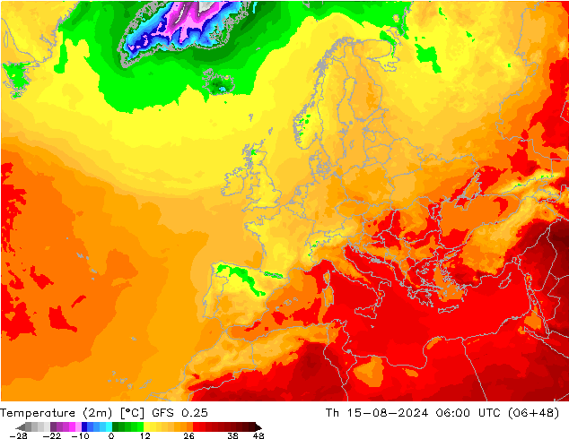 GFS 0.25: do 15.08.2024 06 UTC