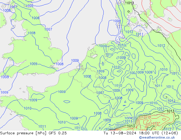 GFS 0.25: di 13.08.2024 18 UTC