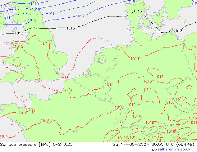 GFS 0.25: za 17.08.2024 00 UTC