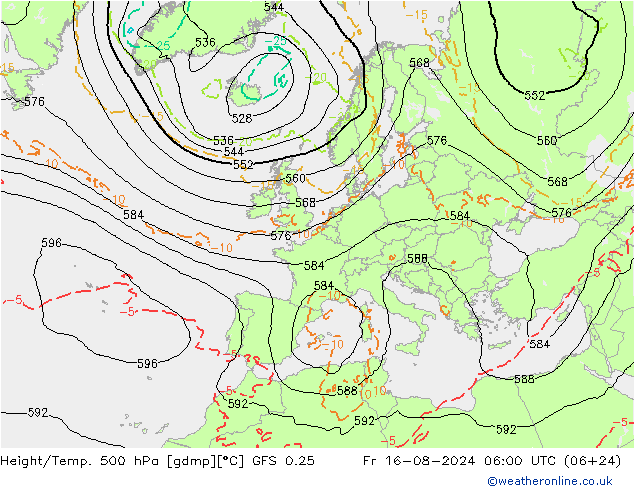 Z500/Regen(+SLP)/Z850 GFS 0.25 vr 16.08.2024 06 UTC