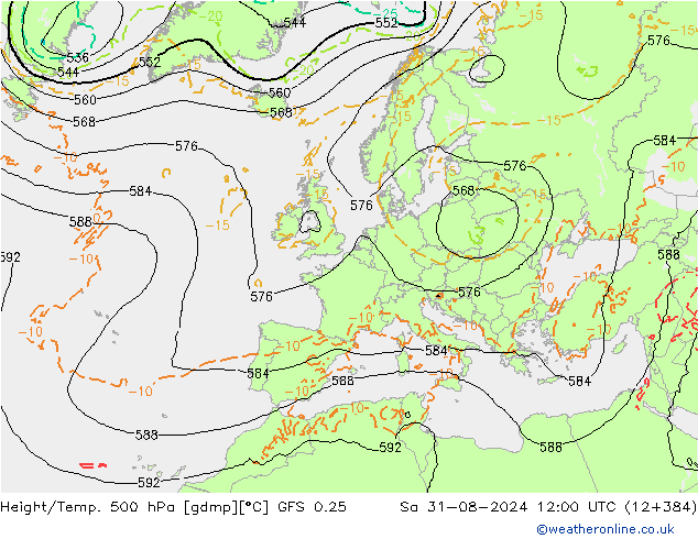 Z500/Regen(+SLP)/Z850 GFS 0.25 za 31.08.2024 12 UTC