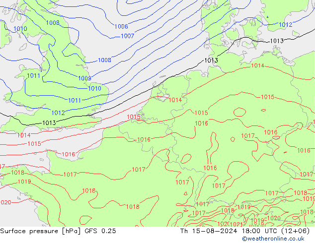 GFS 0.25: do 15.08.2024 18 UTC