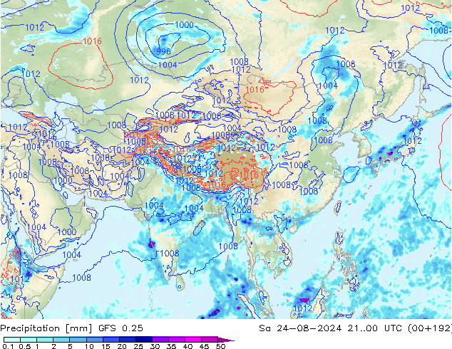 Neerslag GFS 0.25 za 24.08.2024 00 UTC