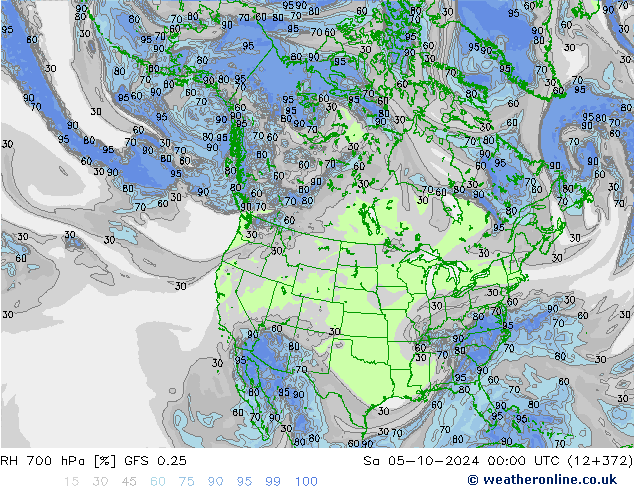 RV 700 hPa GFS 0.25 za 05.10.2024 00 UTC