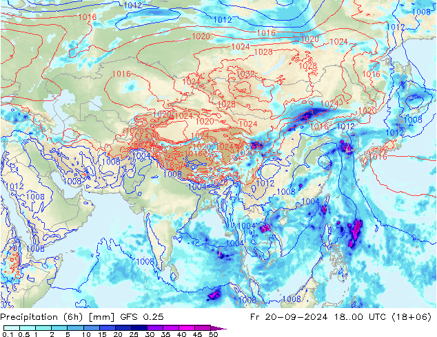 Z500/Rain (+SLP)/Z850 GFS 0.25 Sex 20.09.2024 00 UTC