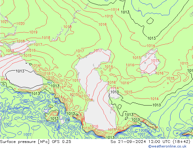 GFS 0.25: Sa 21.09.2024 12 UTC