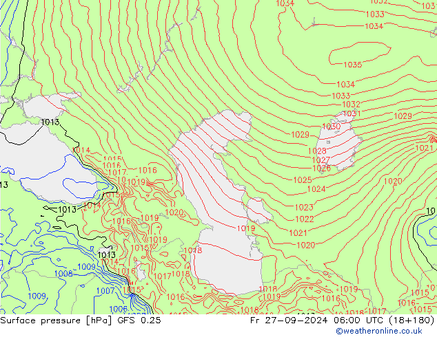 GFS 0.25: Pá 27.09.2024 06 UTC