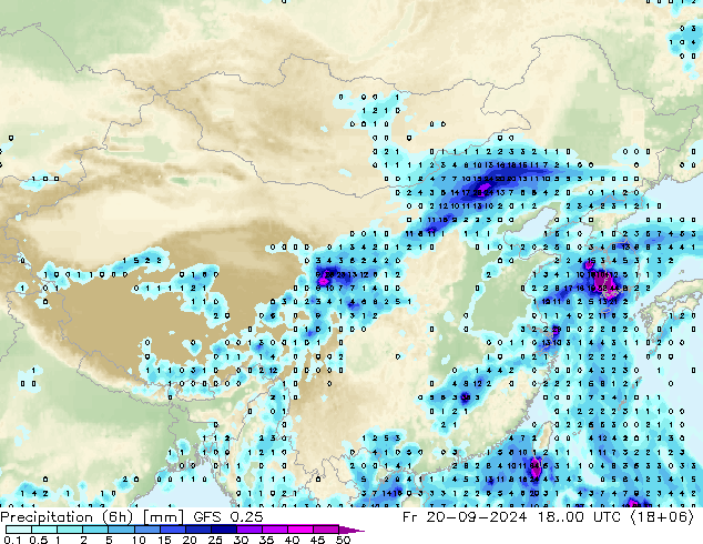 Z500/Rain (+SLP)/Z850 GFS 0.25 пт 20.09.2024 00 UTC