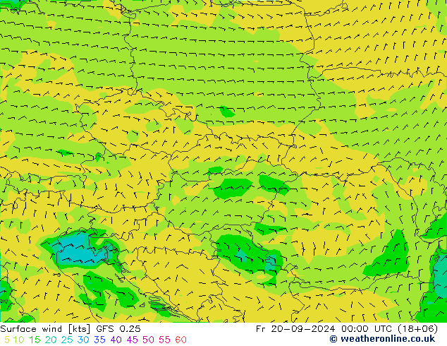 ветер 10 m GFS 0.25 пт 20.09.2024 00 UTC