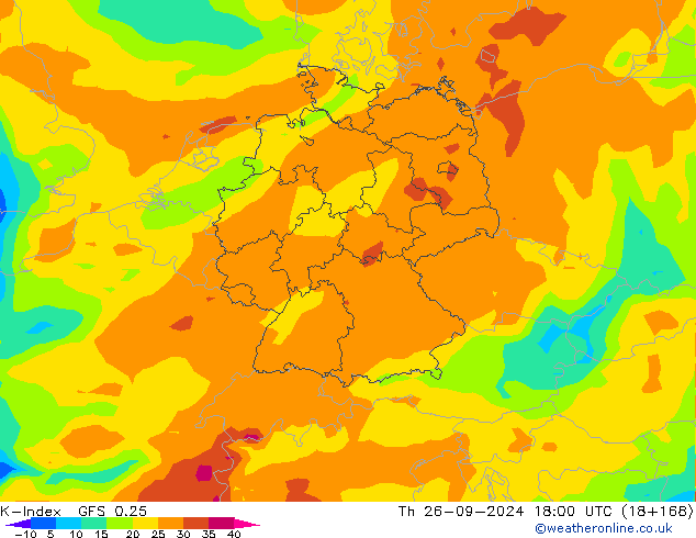 K-Index GFS 0.25 Čt 26.09.2024 18 UTC