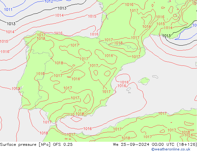 GFS 0.25: Çar 25.09.2024 00 UTC