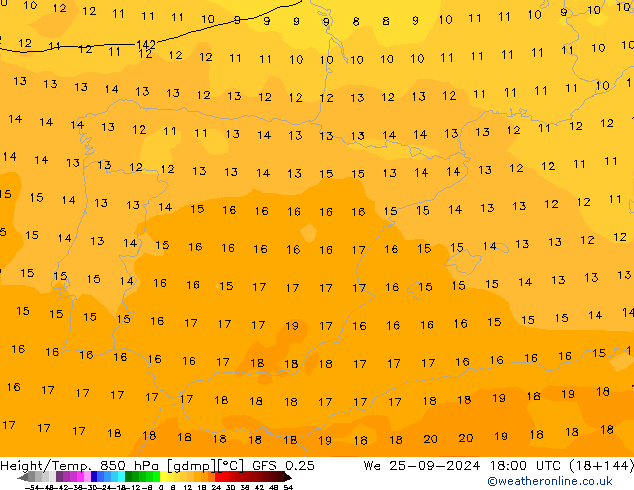 Z500/Rain (+SLP)/Z850 GFS 0.25 ср 25.09.2024 18 UTC