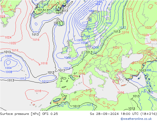 GFS 0.25: Cts 28.09.2024 18 UTC