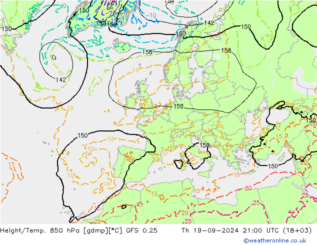 Z500/Rain (+SLP)/Z850 GFS 0.25 Th 19.09.2024 21 UTC